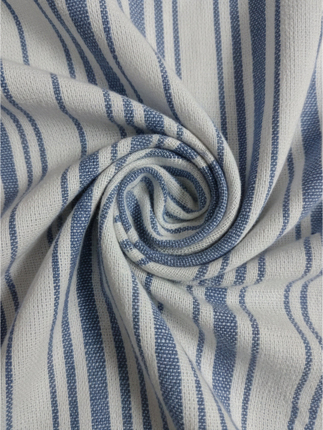 TerraDesi White & Teal Striped Cotton Kurta for Men | Mandarin Collar Modern Ethnic Kurta
