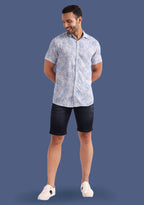 TerraDesi Sky Dahlia Linear Floral Viscose Shirt