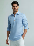 TerraDesi Men's Premium Cotton Short Kurta – Modern Ethnic Essential (SE82)