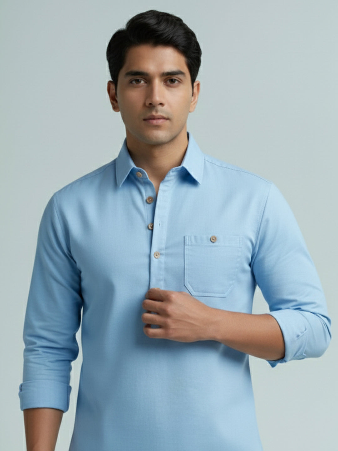TerraDesi Breathable Cotton Short Kurta – Timeless Men's Style (SE83)