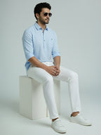TerraDesi Men's Solid Cotton Short Kurta | Casual Full Sleeve Regular Fit (SE89)
