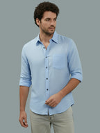 TerraDesi Onyx Stealth Solid Cotton Blend Formal Shirt
