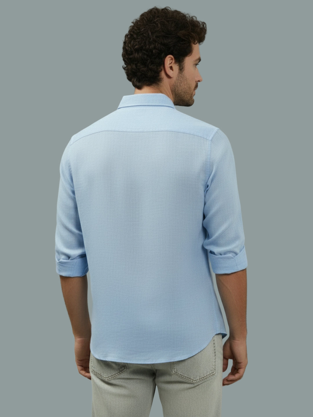 TerraDesi Onyx Stealth Solid Cotton Blend Formal Shirt