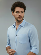 TerraDesi Onyx Stealth Solid Cotton Blend Formal Shirt