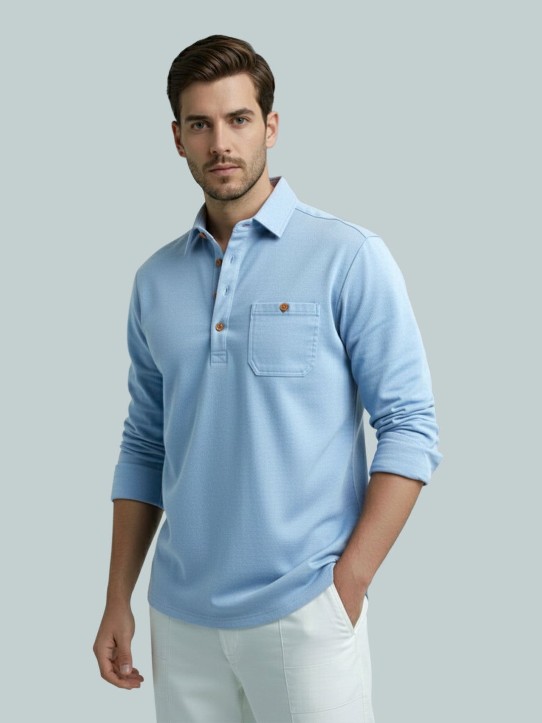 TerraDesi Men's Solid Cotton Short Kurta – Smart Everyday Style (SE88)