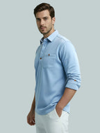 TerraDesi Men's Solid Cotton Short Kurta – Smart Everyday Style (SE88)