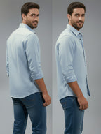 TerraDesi Alabaster Peak Solid Cotton Blend Formal Shirt