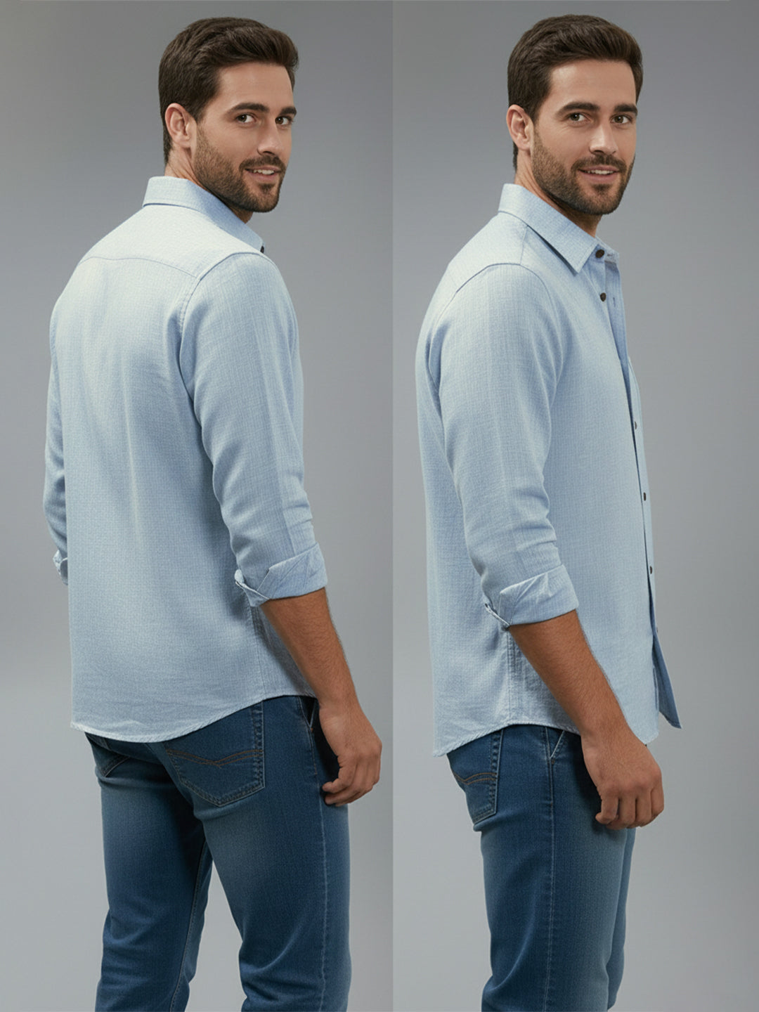 TerraDesi Alabaster Peak Solid Cotton Blend Formal Shirt