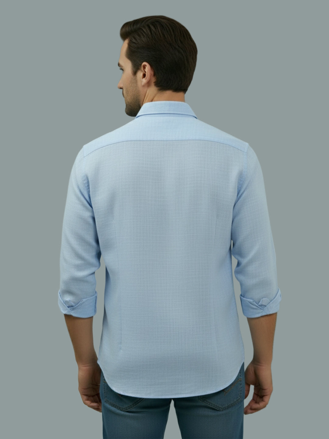 TerraDesi Saffron Ember Solid Cotton Formal Shirt