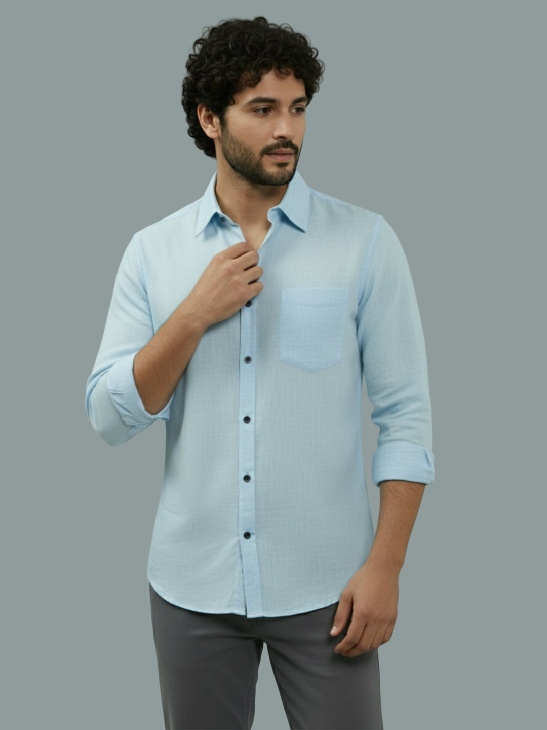 TerraDesi Ruby Regal Solid Cotton Blend Formal Shirt