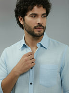 TerraDesi Ruby Regal Solid Cotton Blend Formal Shirt