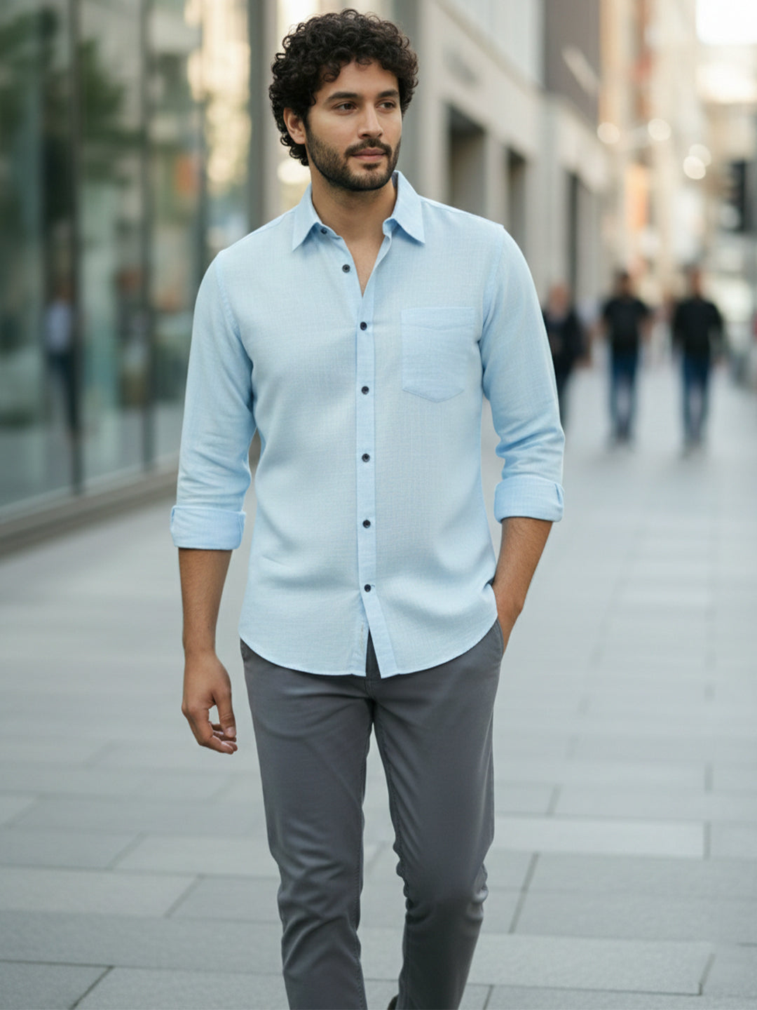 TerraDesi Ruby Regal Solid Cotton Blend Formal Shirt