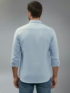 TerraDesi Alabaster Peak Solid Cotton Blend Formal Shirt