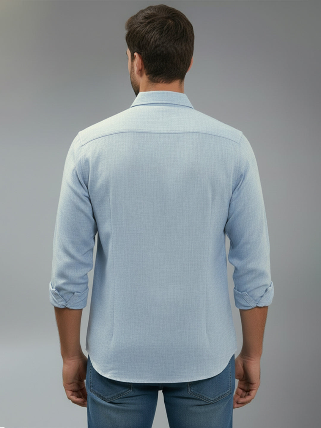 TerraDesi Alabaster Peak Solid Cotton Blend Formal Shirt