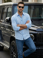 TerraDesi Saffron Ember Solid Cotton Formal Shirt