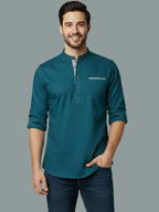 TerraDesi Men's Regular Fit Cotton Mandarin Collar Kurta (SE120)
