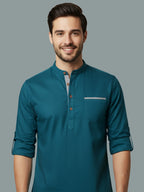 TerraDesi Men's Regular Fit Cotton Mandarin Collar Kurta (SE120)