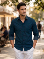 TerraDesi Urban Crest Printed Cotton Shirt for Men