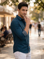 TerraDesi Urban Crest Printed Cotton Shirt for Men