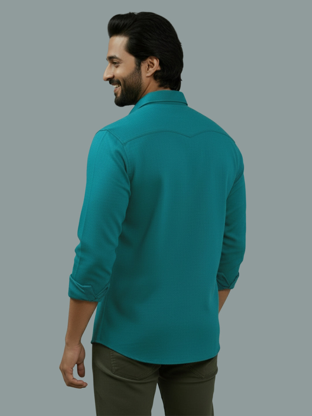 TerraDesi Citrine Glow Solid Cotton Blend Formal Shirt