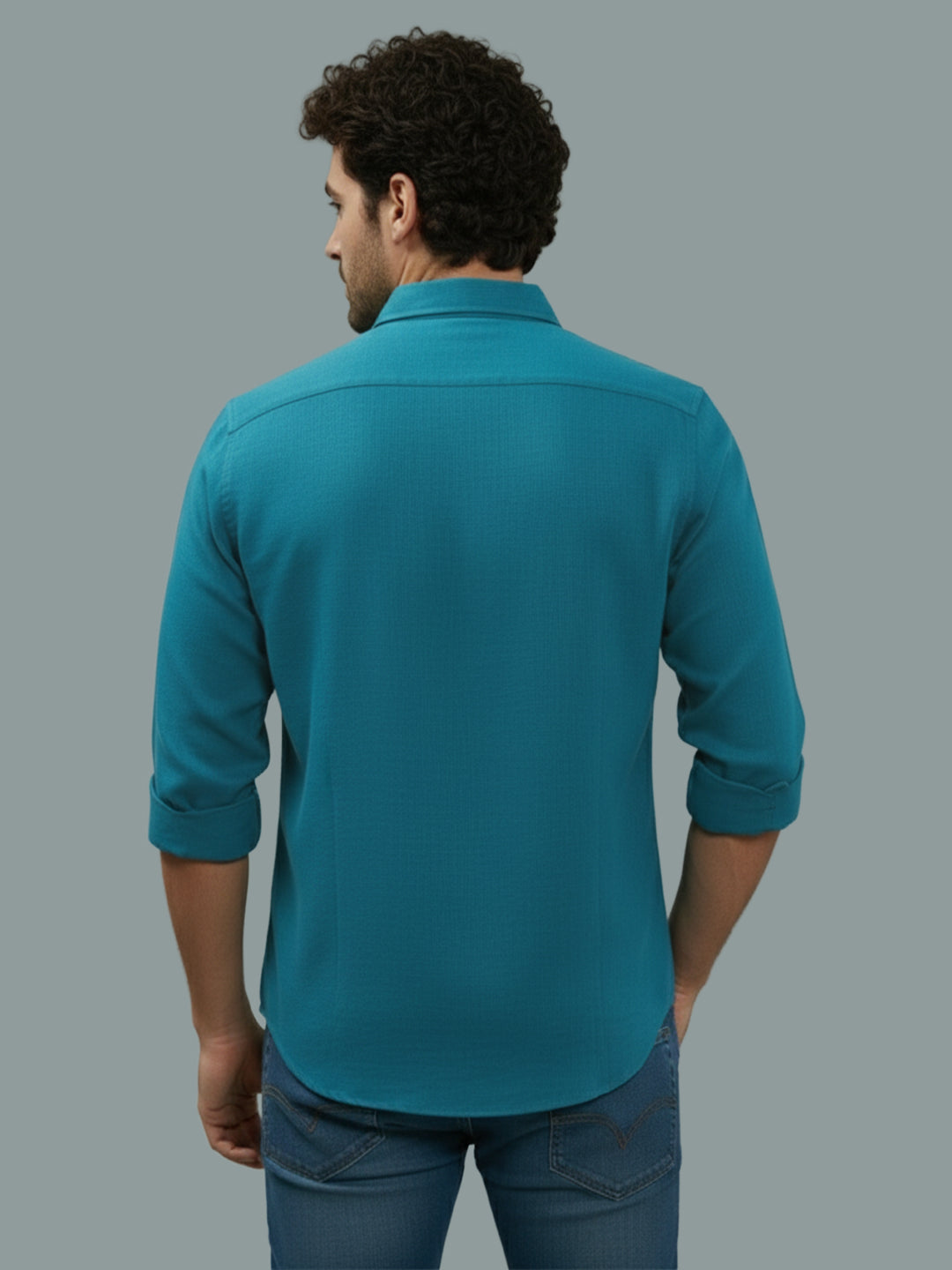 TerraDesi Onyx Stealth Solid Cotton Blend Formal Shirt