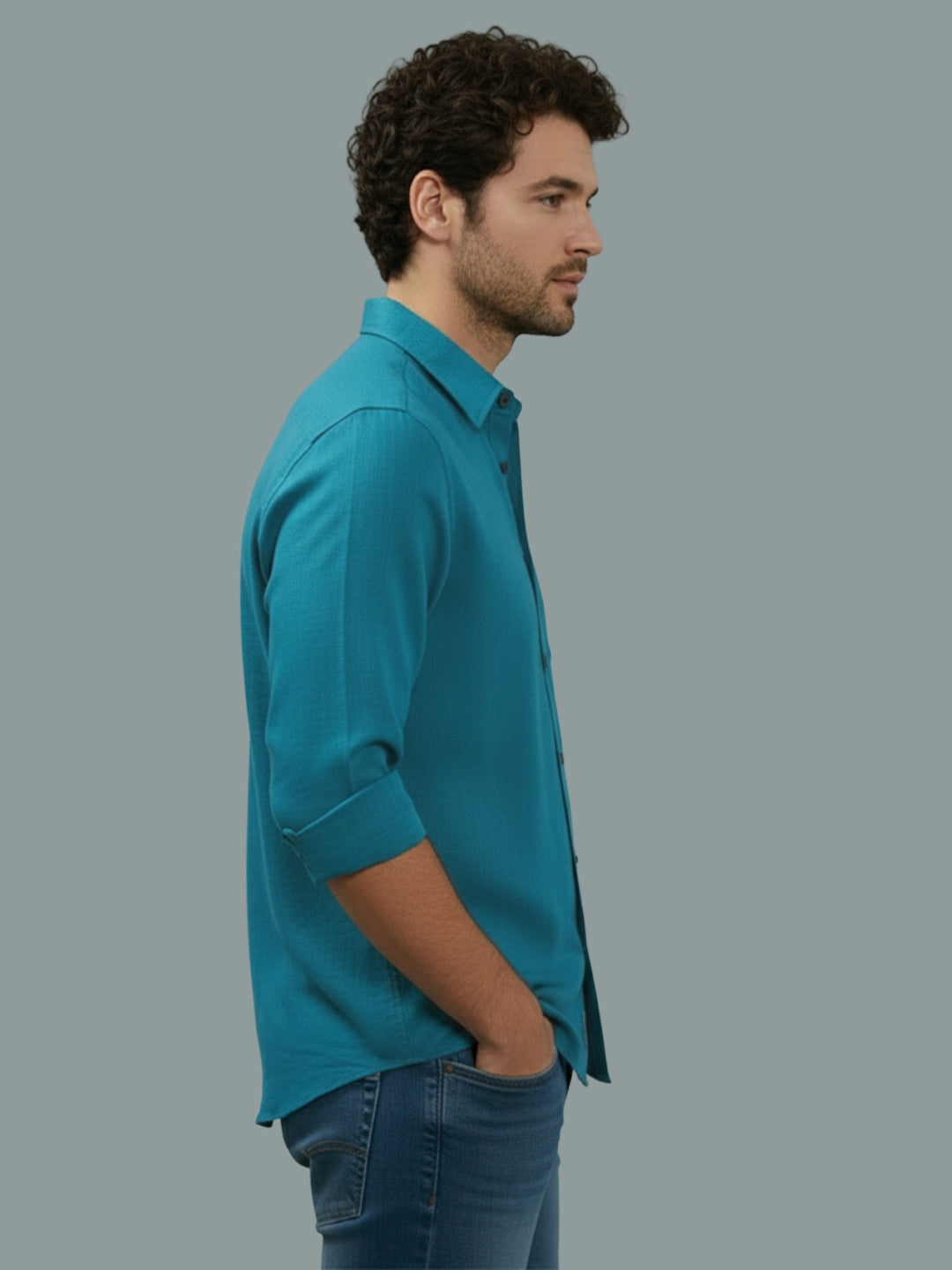 TerraDesi Onyx Stealth Solid Cotton Blend Formal Shirt