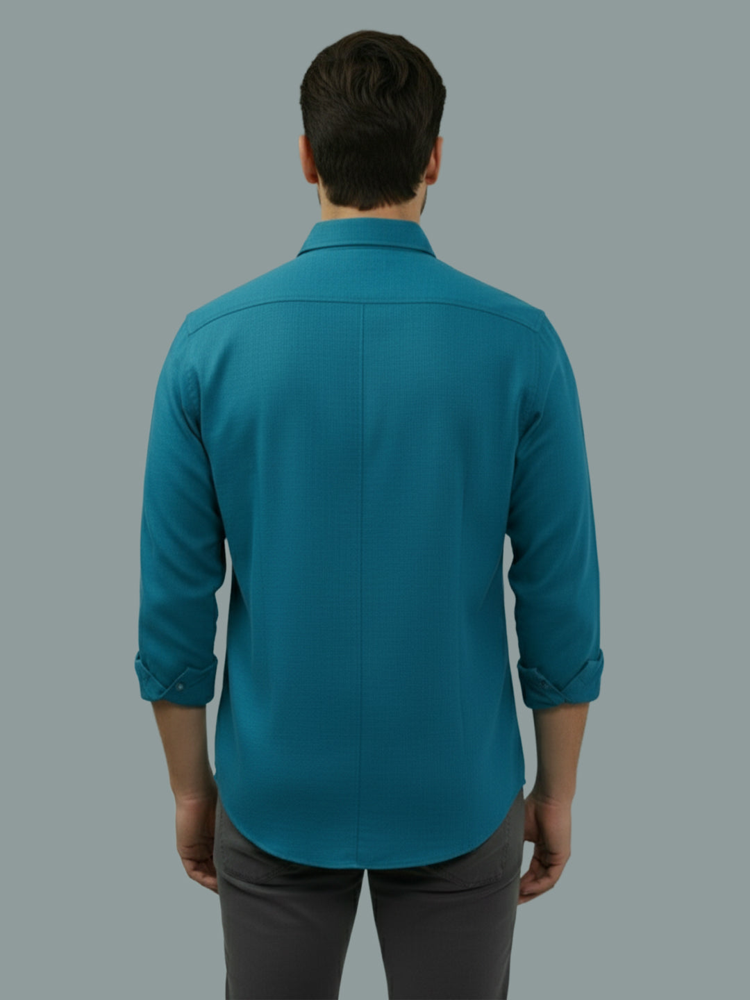 TerraDesi Saffron Ember Solid Cotton Formal Shirt