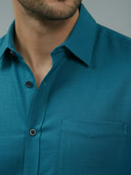 TerraDesi Saffron Ember Solid Cotton Formal Shirt