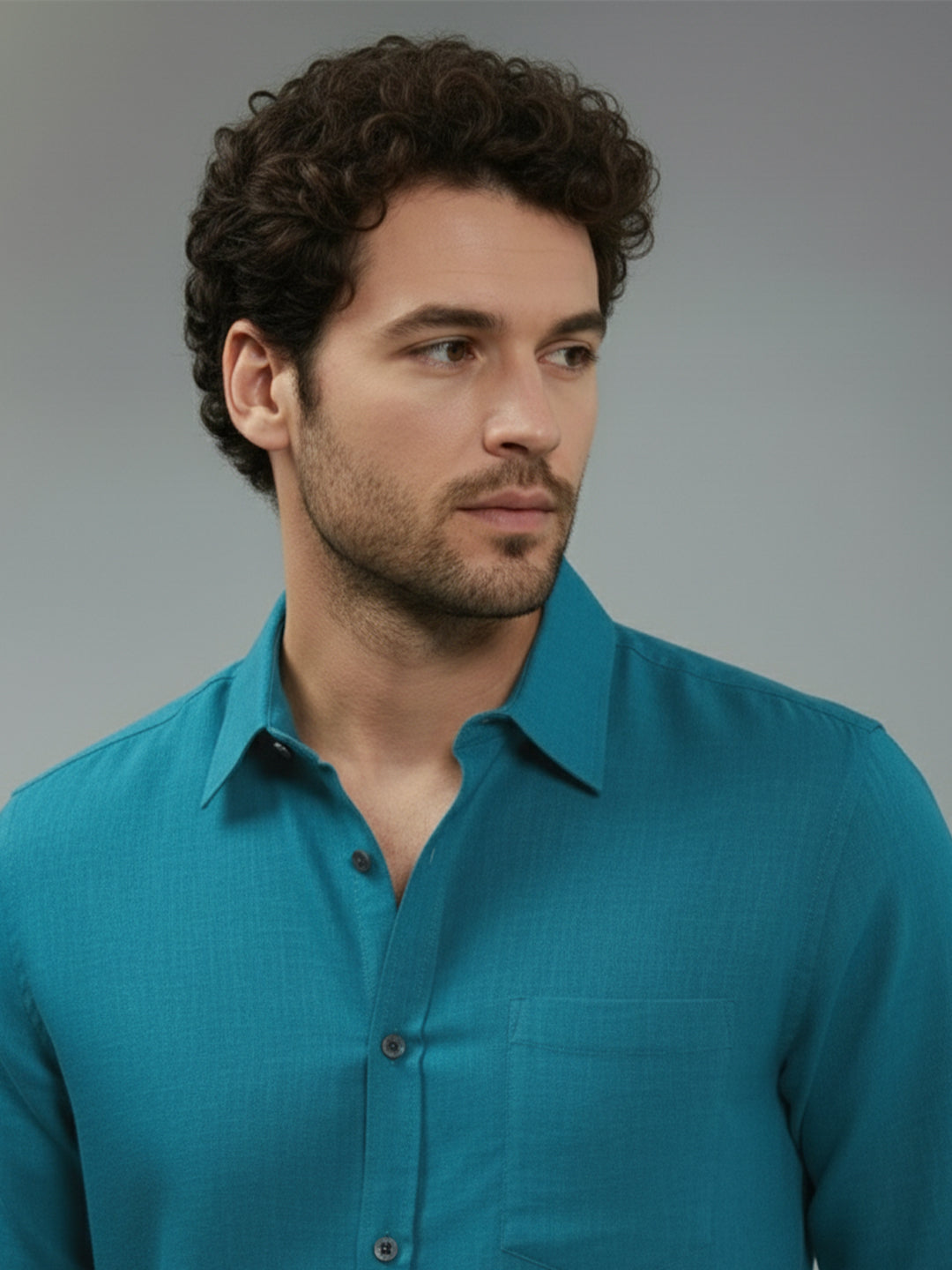 TerraDesi Onyx Stealth Solid Cotton Blend Formal Shirt