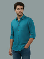 TerraDesi Onyx Stealth Solid Cotton Blend Formal Shirt