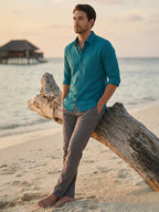 TerraDesi Men’s Essential Solid Cotton Blend Shirt