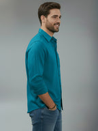 TerraDesi Alabaster Peak Solid Cotton Blend Formal Shirt
