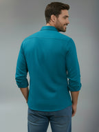 TerraDesi Alabaster Peak Solid Cotton Blend Formal Shirt