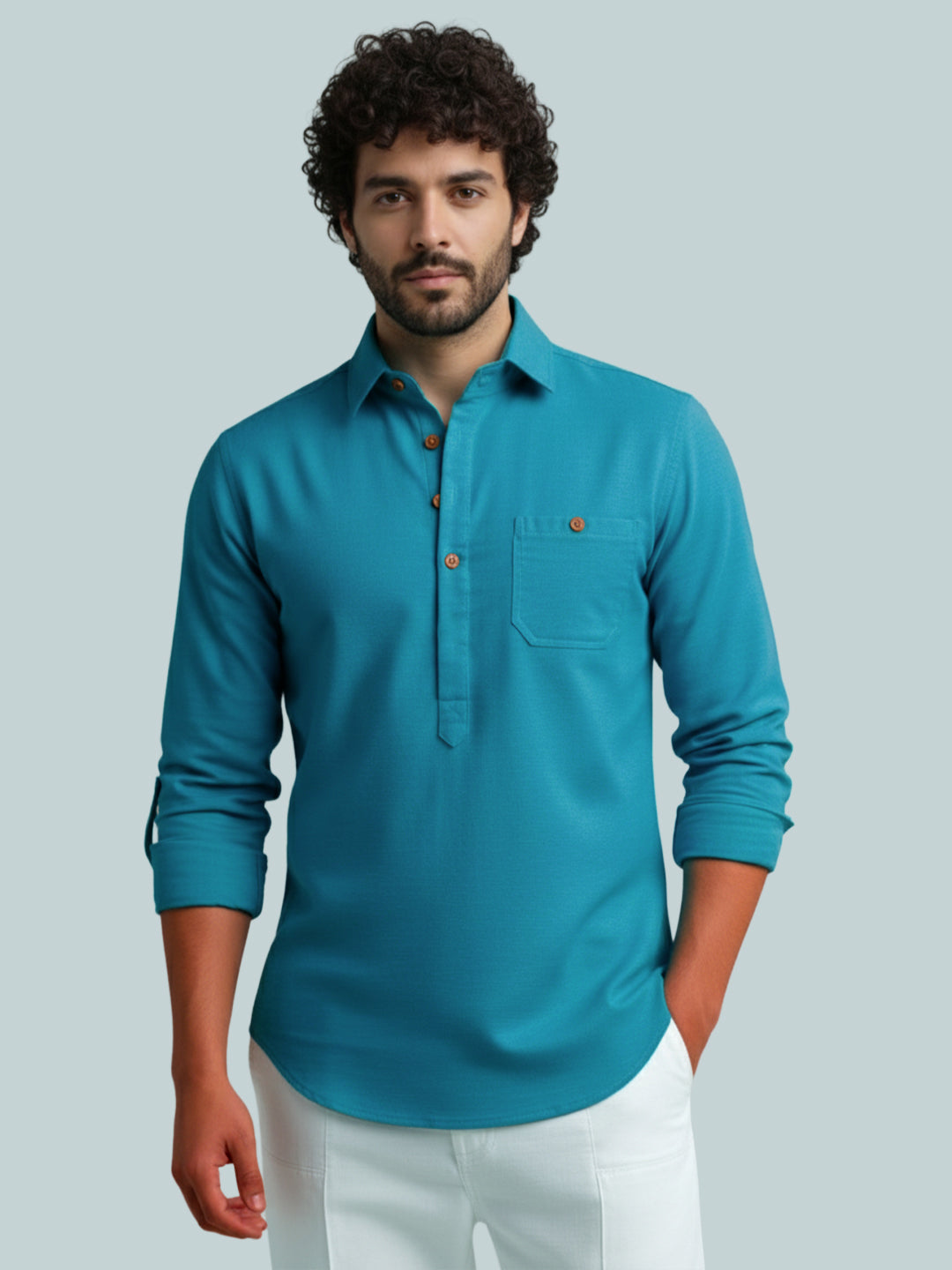 TerraDesi Modern Cotton Kurta for Men – Casual Ethnic Essential (SE86)