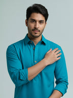 TerraDesi Men's Premium Cotton Short Kurta – Modern Ethnic Essential (SE82)