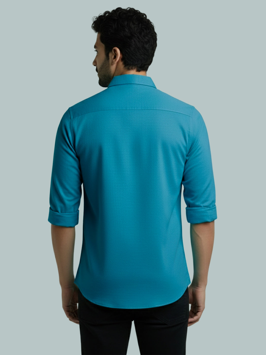 TerraDesi Men's Solid Cotton Short Kurta | Casual Full Sleeve Regular Fit (SE89)
