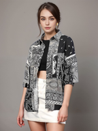 TerraDesi Noir Paisley Patch Oversized Shirt – Heritage Street Edit