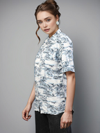 TerraDesi Oceania Azure Tropical Oversized Shirt