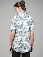TerraDesi Oceania Azure Tropical Oversized Shirt