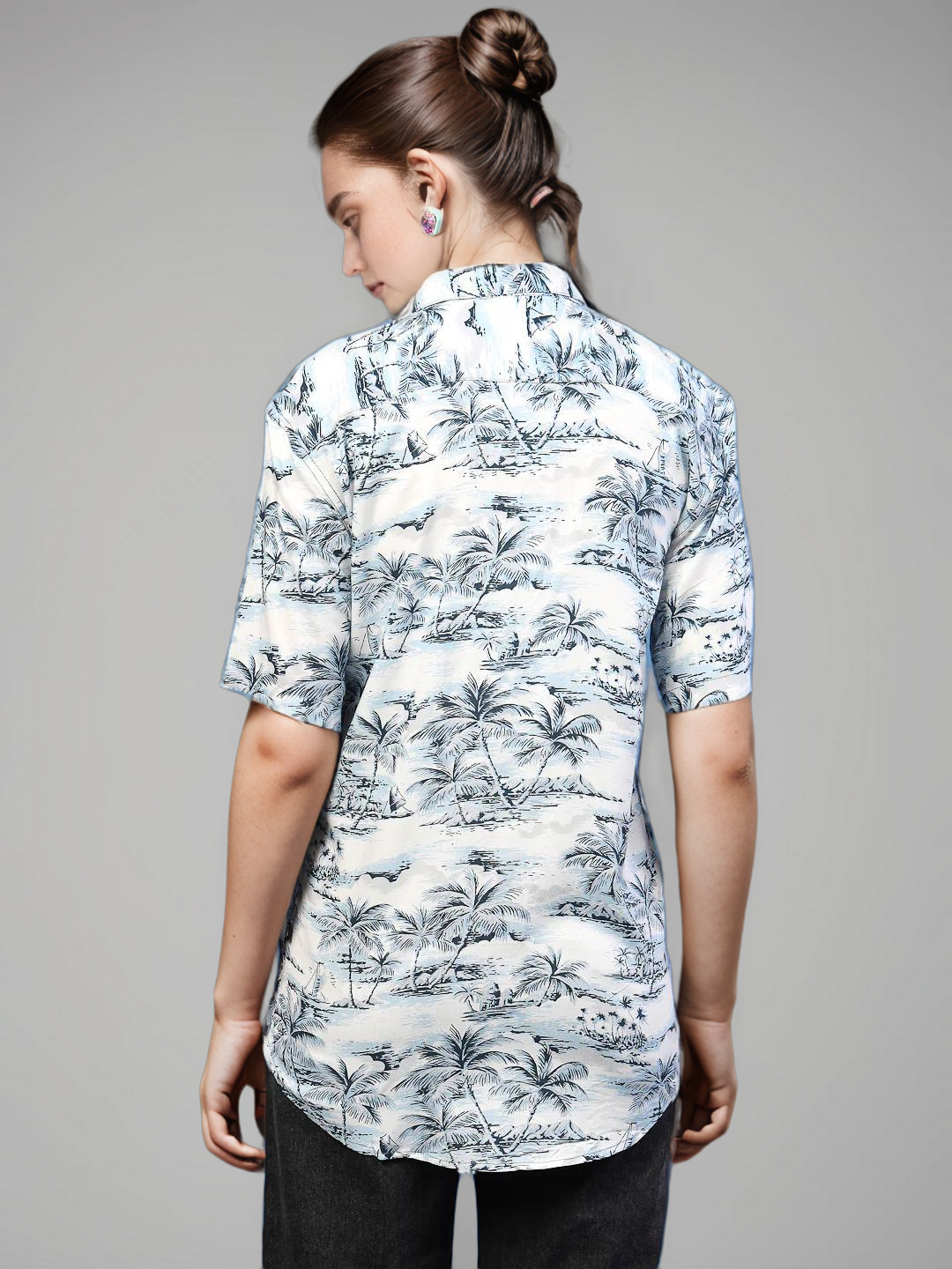 TerraDesi Oceania Azure Tropical Oversized Shirt