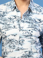 TerraDesi Oceania Azure Tropical Oversized Shirt