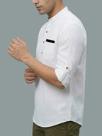 TerraDesi Men's Casual Regular Fit Full Sleeve Pocket Contrast Kurta (SE119)