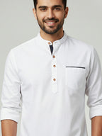 TerraDesi Men's Regular Fit Cotton Mandarin Collar Kurta (SE120)