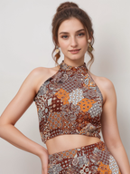 TerraDesi Zarika Patchwork Luxe Co-ord Set – Halter Edition