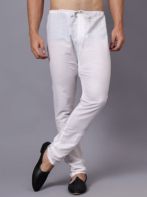 TerraDesi Classic Comfort White Drawstring Ethnic Pajama