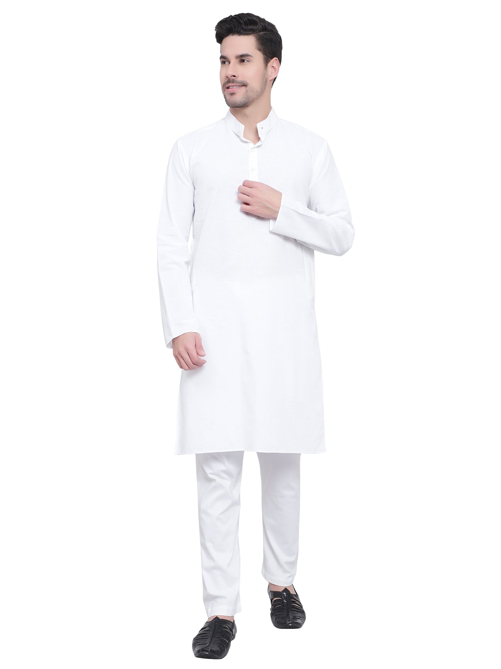 TerraDesi Saffron Heritage Cotton Kurta Pajama Set for Men
