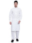 TerraDesi Royal Ivory Mandarin Collar Cotton Kurta Pajama Set