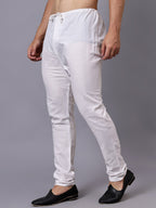 TerraDesi Classic Comfort White Drawstring Ethnic Pajama