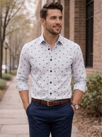TerraDesi Urban Crest Printed Cotton Shirt for Men