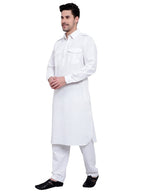 TerraDesi Ivory Classic Cotton Kurta Pajama Set with Utility Pockets